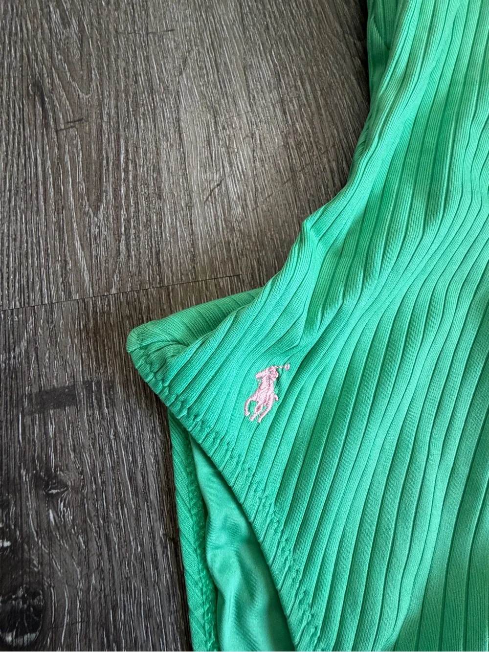Polo by Ralph Lauren Lime Green Ribbed One-Piece Swimsuit